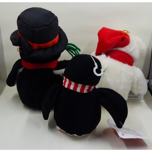 Fun World Christmas Penguin and Bear Plush Lot of 3 MerryBrite Stuffed Animals - Picture 3 of 9